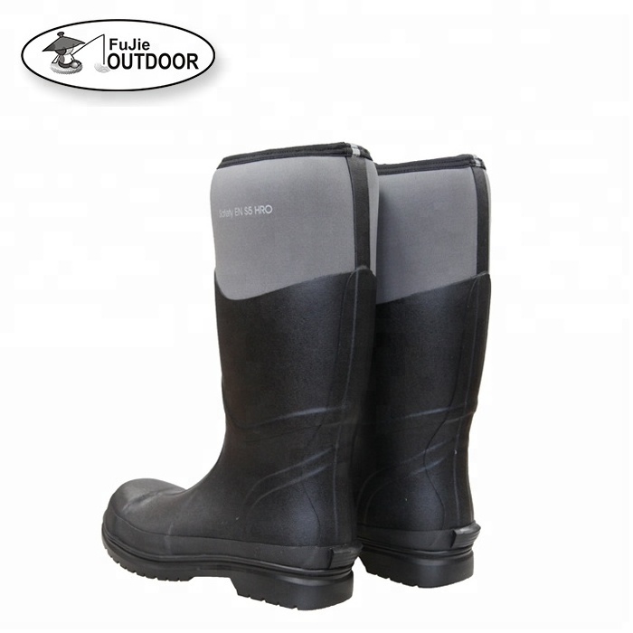 Mens Waterproof Neoprene Rain Boots with Steel Toe Outdoor Rain Boots