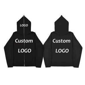 ALL FINE Custom Unisex Fashion Cotton Blank Print Logo Black Full Zip Up Autumn Breathable Men Hoodie