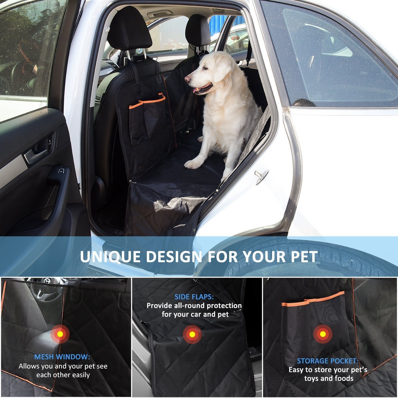 Customized universal protector waterproof dog hammock car seat cover