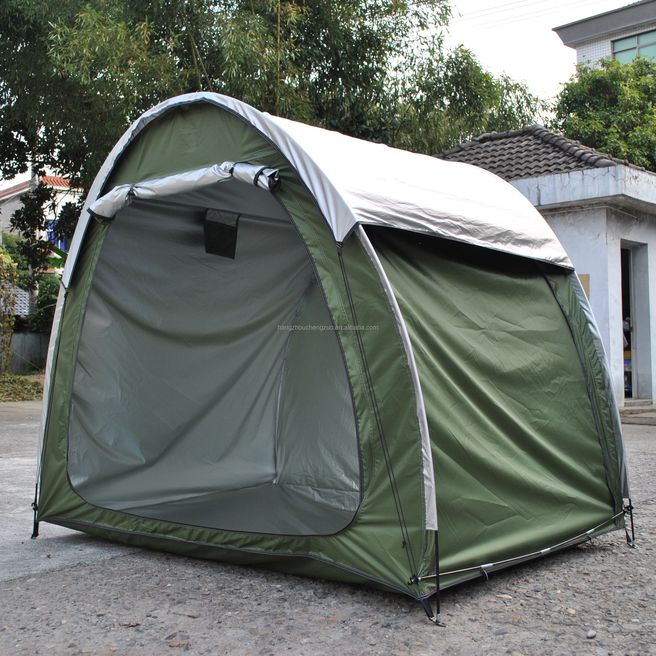 Add Raincover Double layer Motorcycle Shelter Motor Bike Storage Tent,Motorbike Fold Shed Tent Garage for Motorbike tent