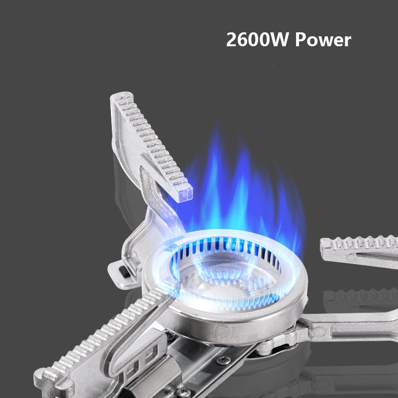 2600W Mini Folding Steel Gas Stove Outdoor Kitchen Accessory Camping Picnics Tourist Equipment Manual Application Butane Burner