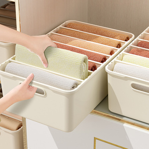 Wholesale Clothing Pants Storage Box Household Large Capacity Wardrobe Storage Layered Plastic Organizer Box