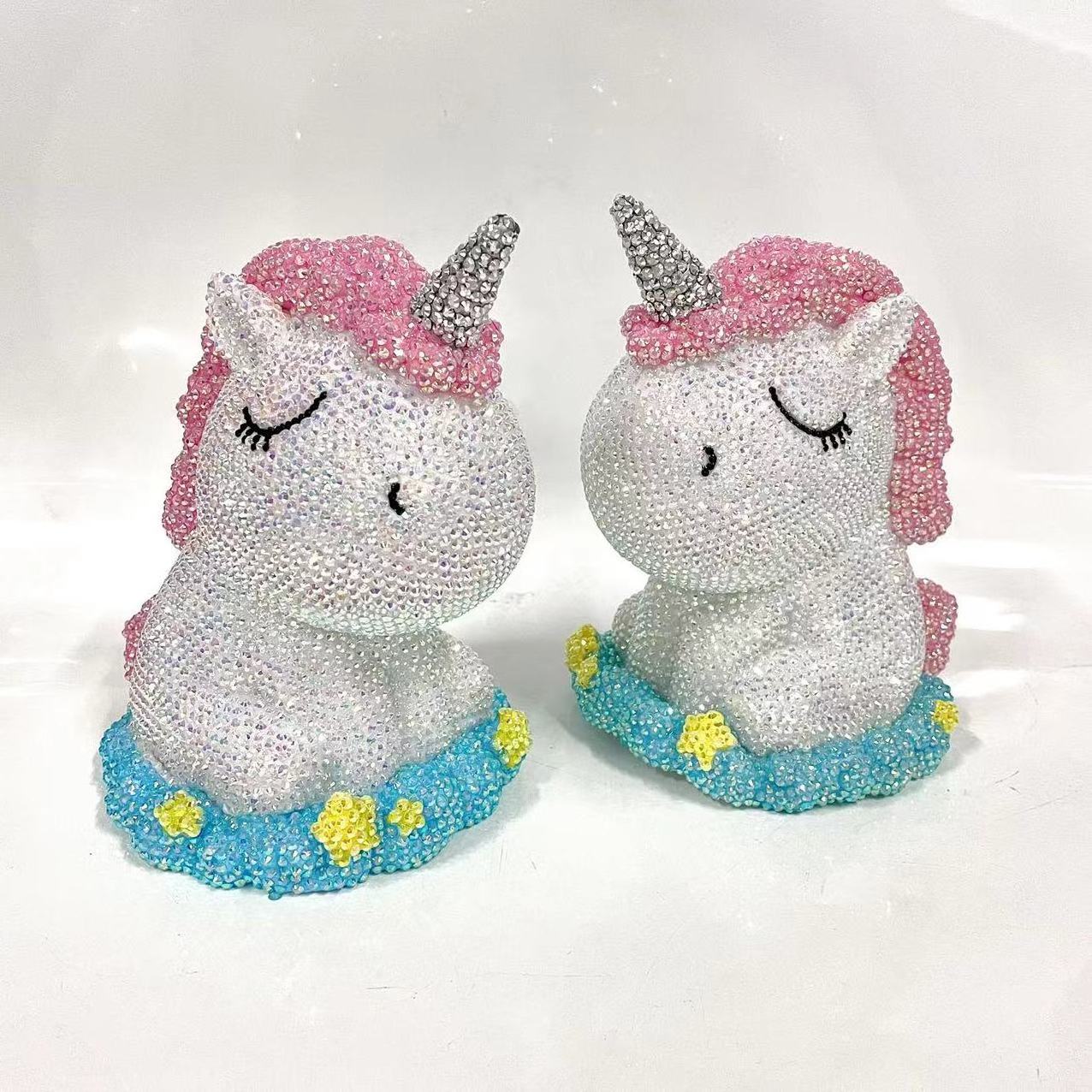 Christmas gift bling piggy bank money saving box for children rhinestone unicorn bank gift for kids