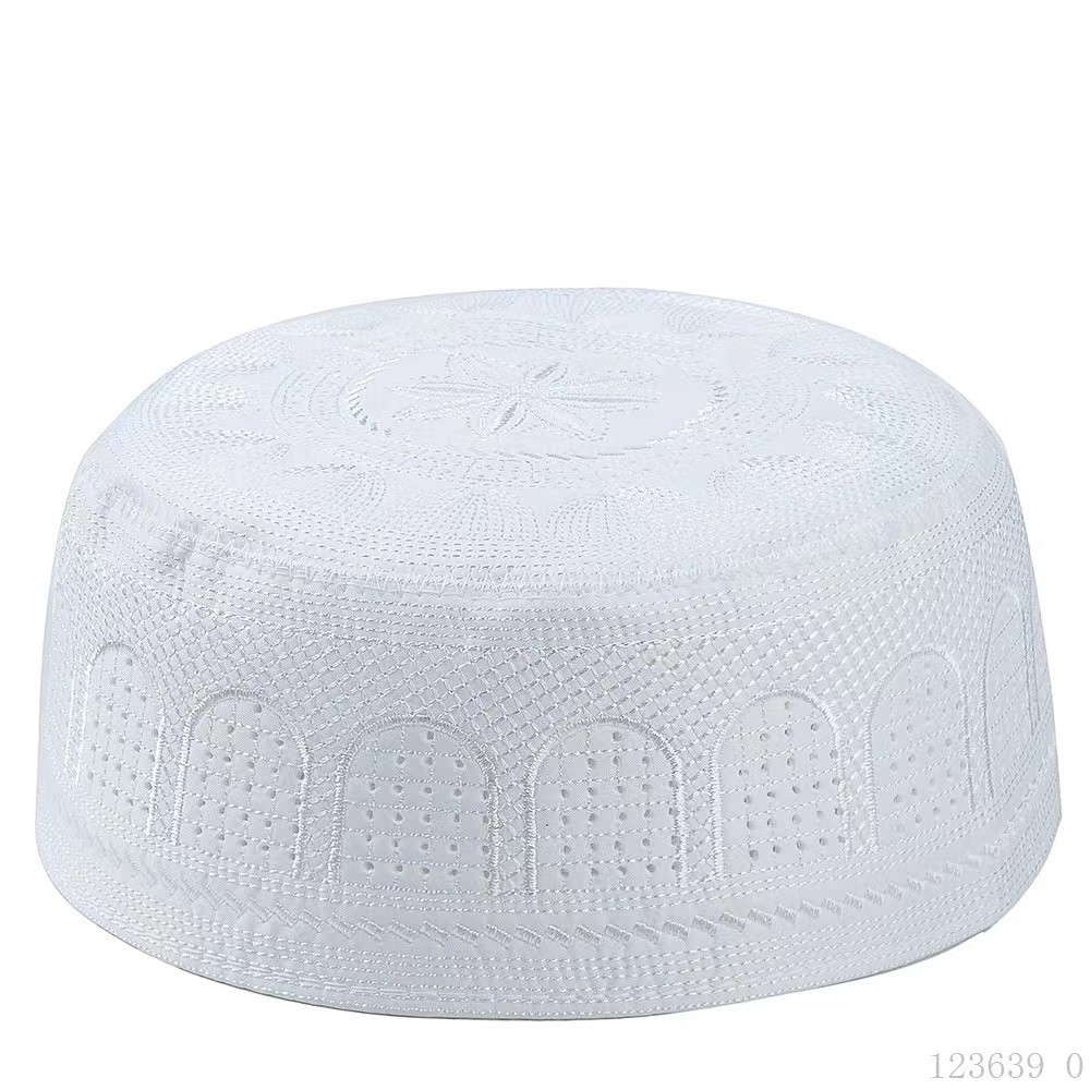 2024Embroidery Hui Islamic men's Muslim worship hat Saudi Emirates hat spot wholesale