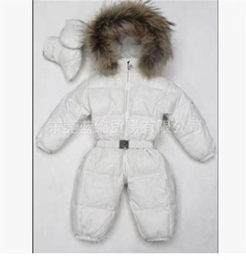 2023 new baby winter fur collar hooded thick warm solid color cute sports zipper waist one-piece crawling suit