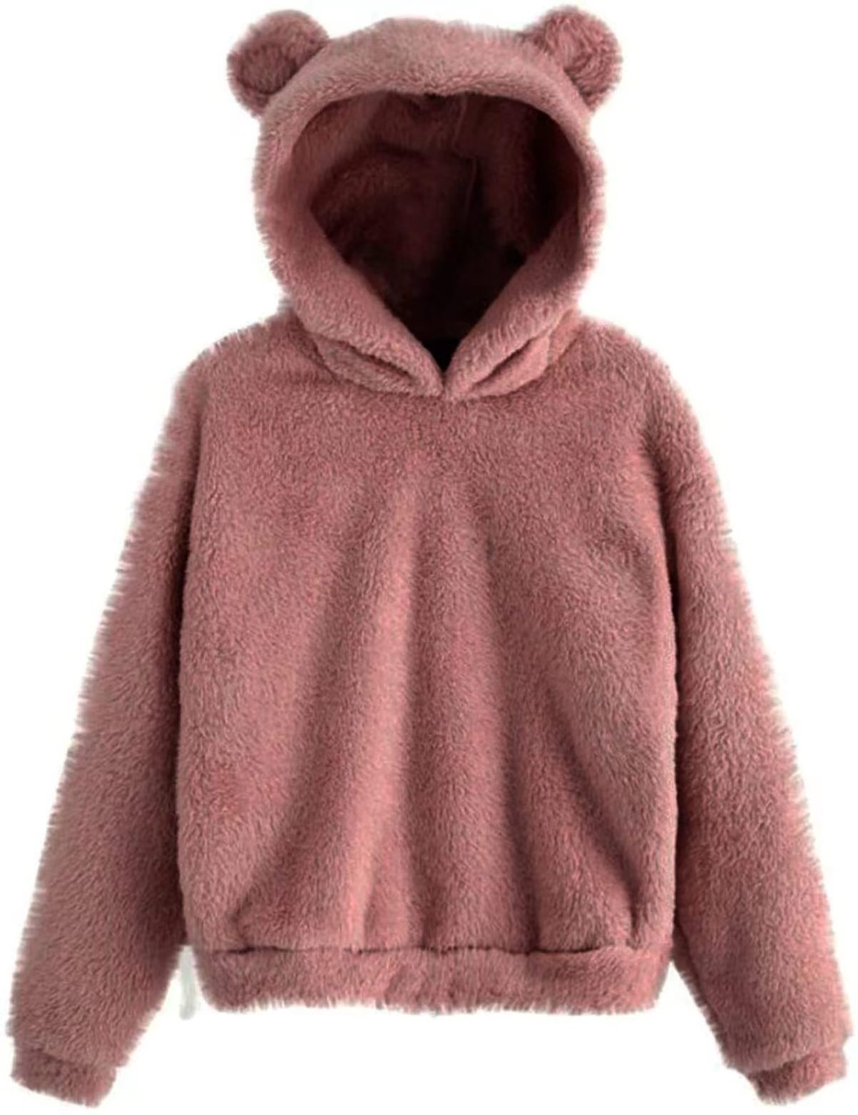 2023Amazon Europe and the United States new fall and winter fluffy rabbit ears hooded warm sweater hoodie