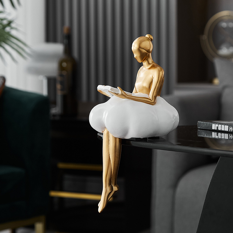 Factory Wholesale Independent Design modern Cloud Girl Resin Desktop Decoration For Home Luxury Minimalism  Nordic Decor gifts