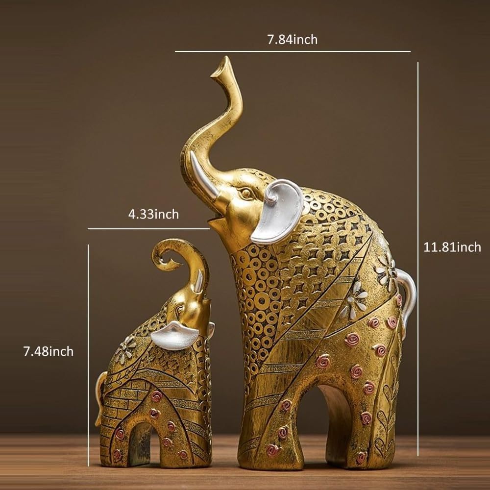 SAMINDS Good Luck Elephant Sculpture Home Decoration Pair of Nordic Mother and Child Statue Mother#39;s Day Housewarming Gift Re