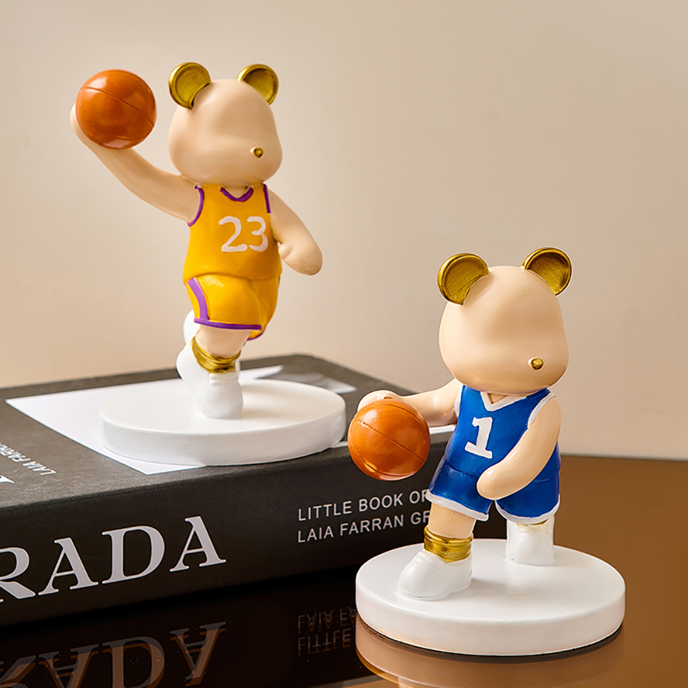 exclusive design sport bear table ornaments cartoon basketball theme home decoration for living room office,cute decor gifts