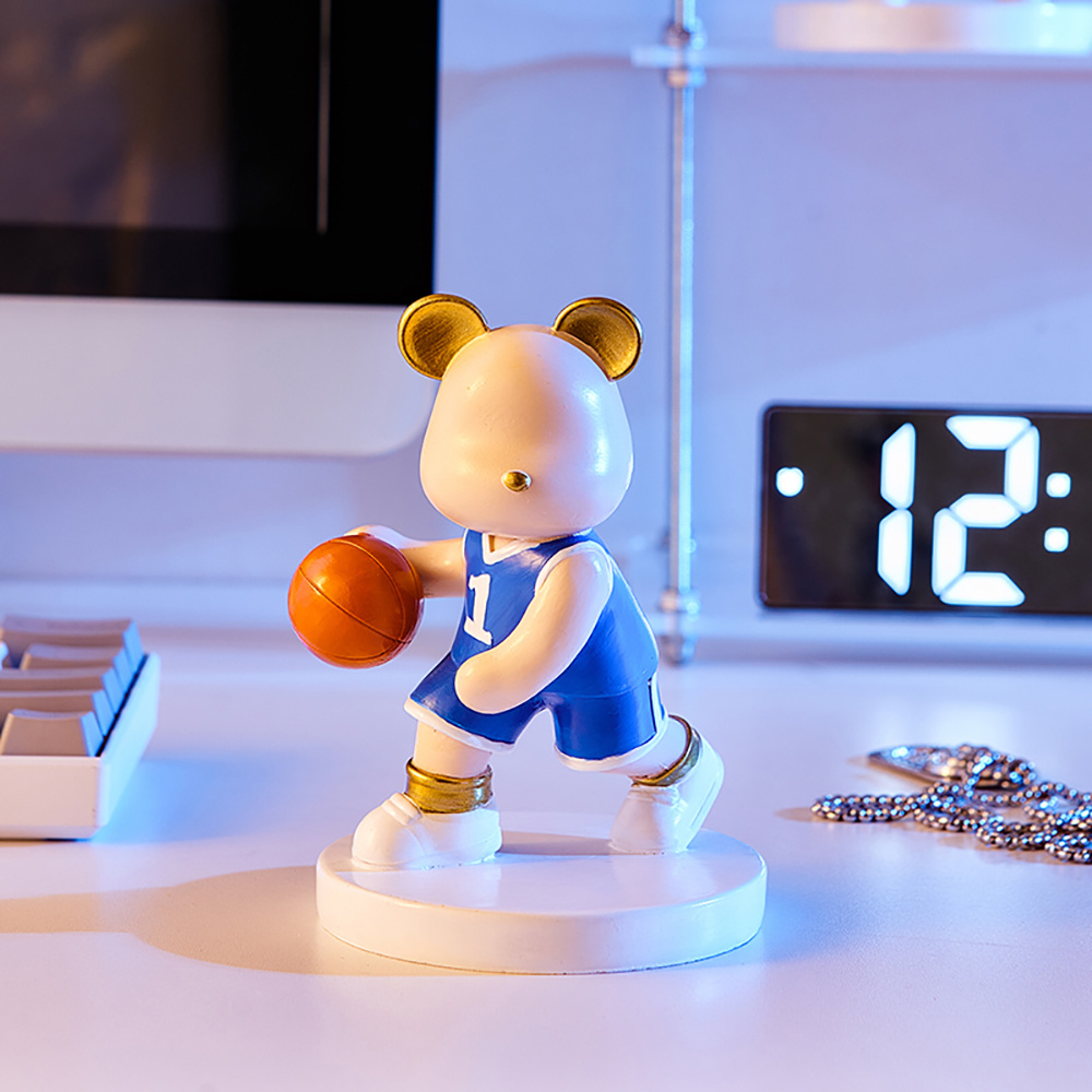 exclusive design sport bear table ornaments cartoon basketball theme home decoration for living room office,cute decor gifts