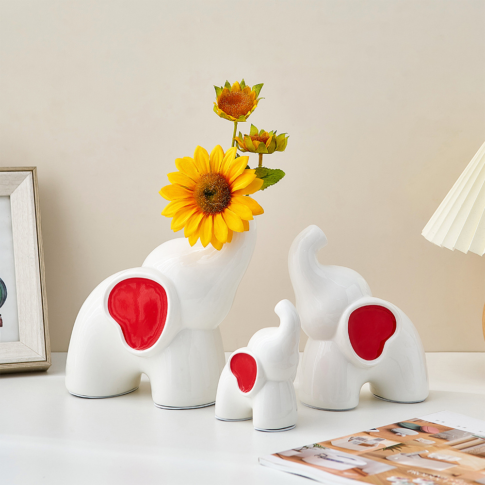 Modern home interior accessories decorative ceramic vase elephant vase