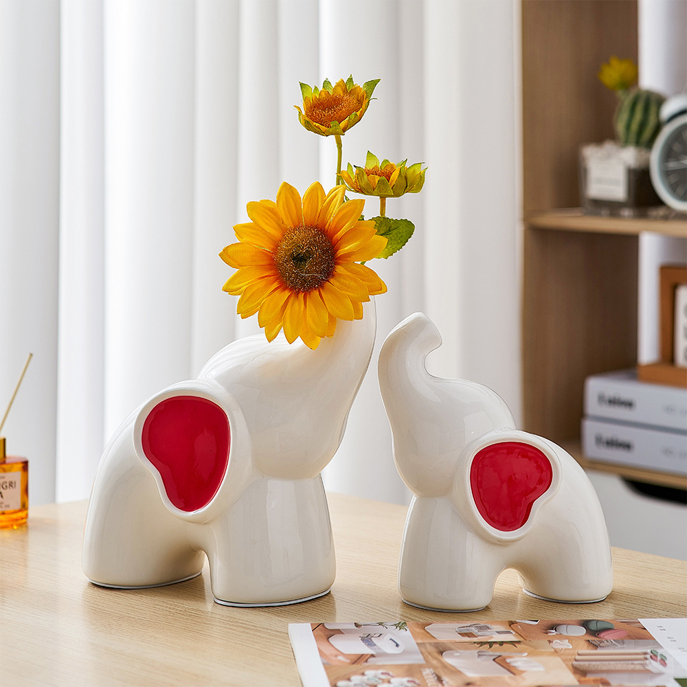 Modern home interior accessories decorative ceramic vase elephant vase