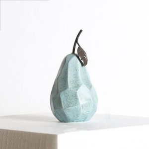 SAMINDS Ceramic Fruit Sculpture, Pear Decor, Modern European Pear-Shaped for Bookshelf, Tabletop, Living Room, Dining , Of