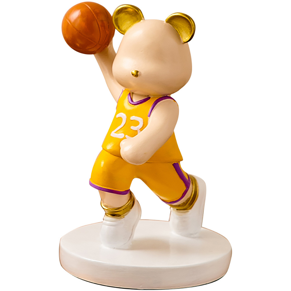 exclusive design sport bear table ornaments cartoon basketball theme home decoration for living room office,cute decor gifts