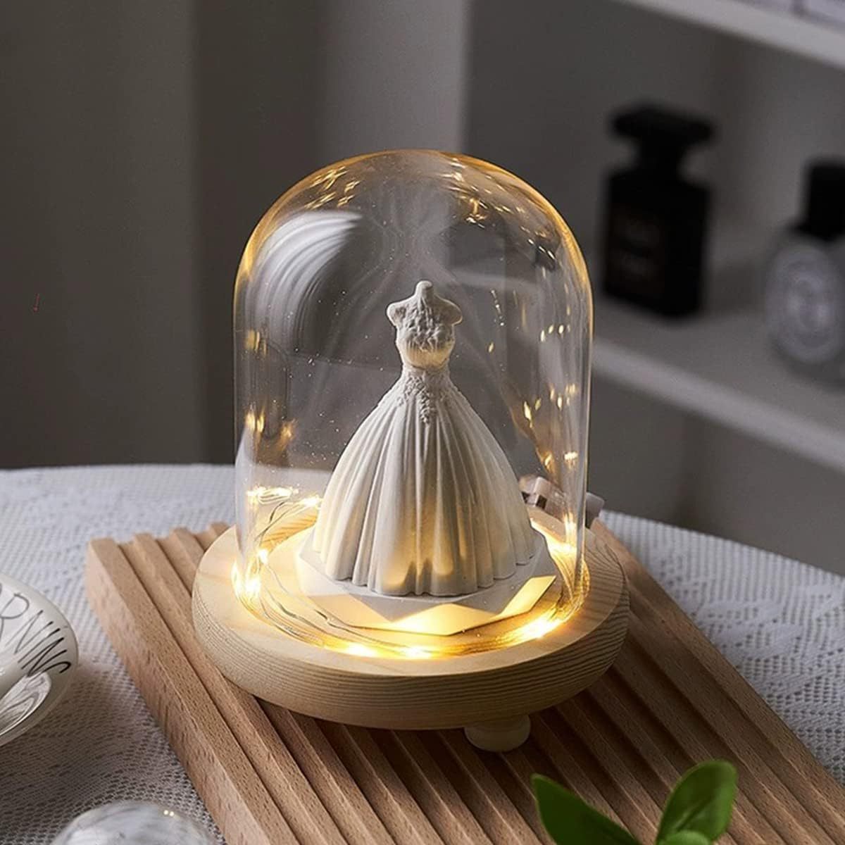 Wedding Ornaments with Glass Cover, Gift, for Couple, Home Christmas Party Candlelight Dinner Decoration