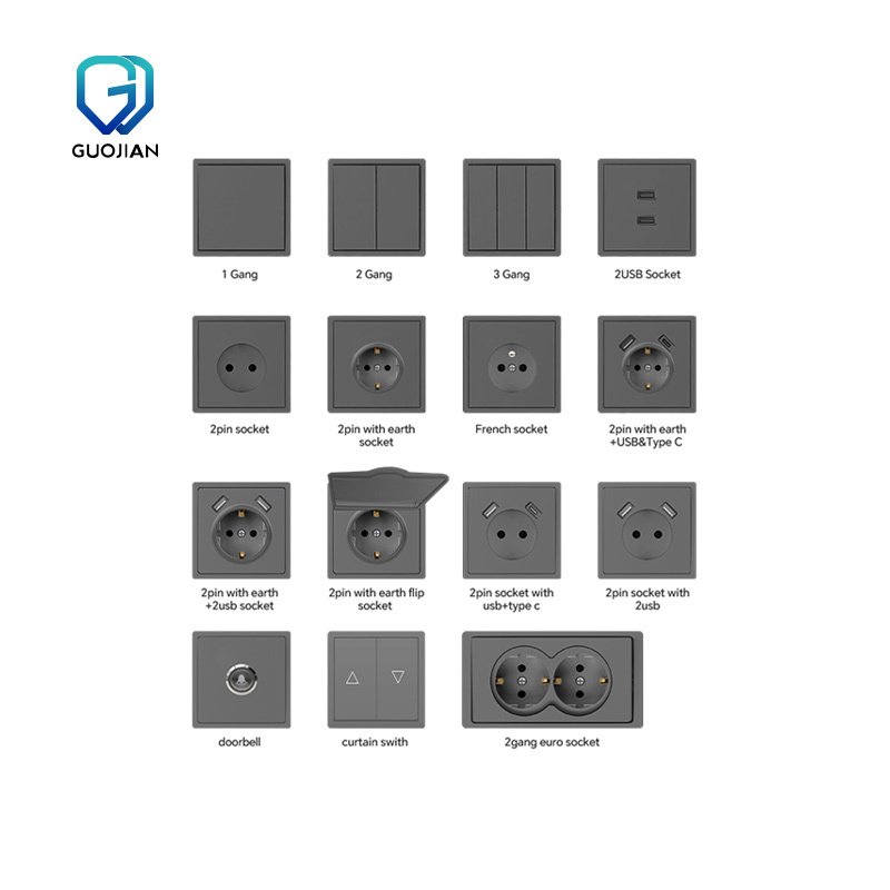 Factory direct supply High quality  Electrical Switch Wall Socket EU Plug Socket Wall Switch For Hotel and House