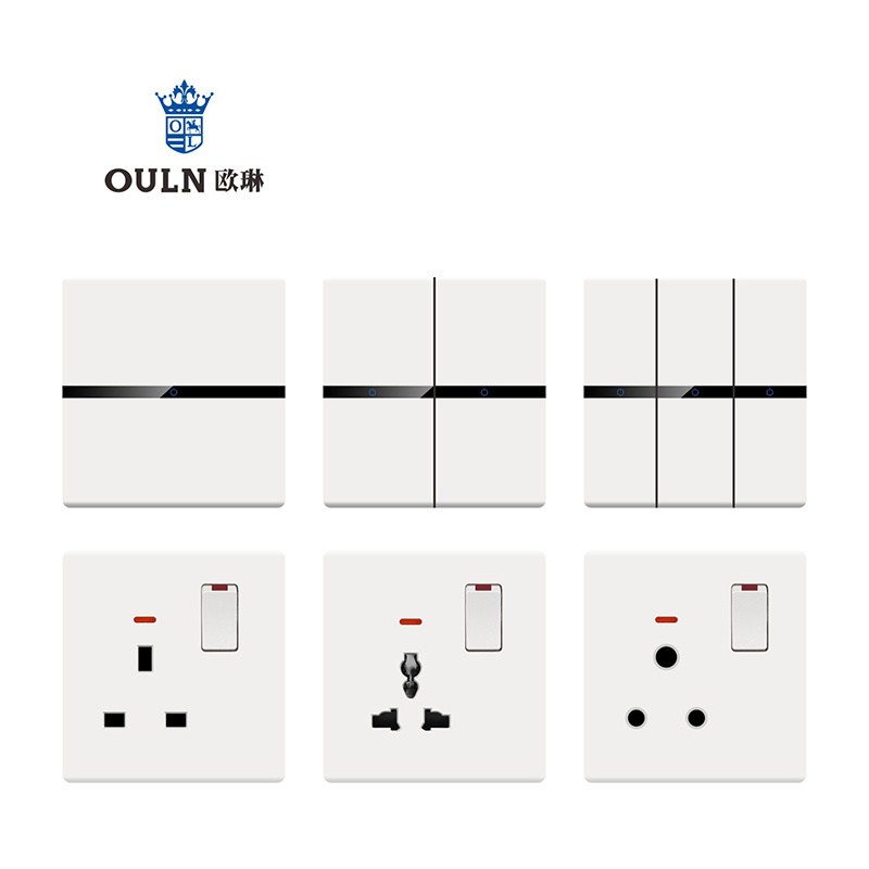 Q9   SQM SASO switch 86 type ultra-thin 4 gang 1 way piano switch socket wall switch