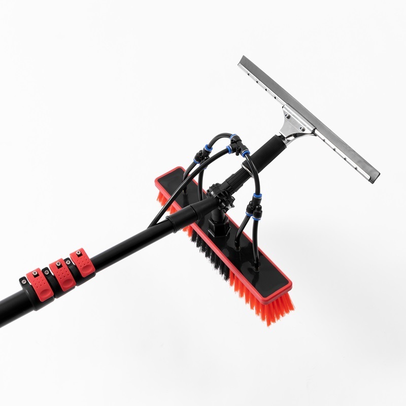 factory outlet carbon fiber telescopic pole cleaning brush for high altitude window cleaning brush with scraper