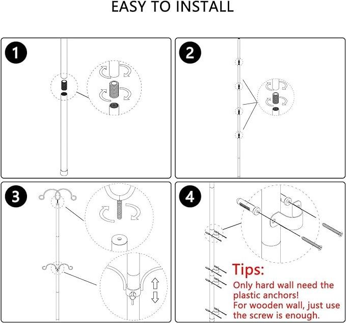 Telescopic Solar String Light Pole Hanging Metal Lamp Poles for Outdoor Patio Garden for outside Backyard Party Camping