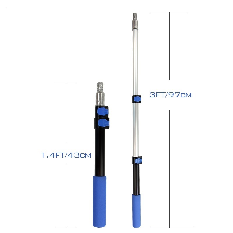 3ft Multi-Aluminum Telescopic Pole DIY Steel Cleaning Tool with Long Handle for Household Use OEM Customization Supported