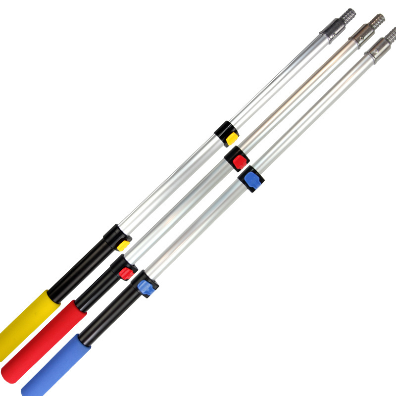 Sturdy and light aluminium telescopic extension pole for roll painting brush