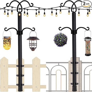 Telescopic Solar String Light Pole Hanging Metal Lamp Poles for Outdoor Patio Garden for outside Backyard Party Camping