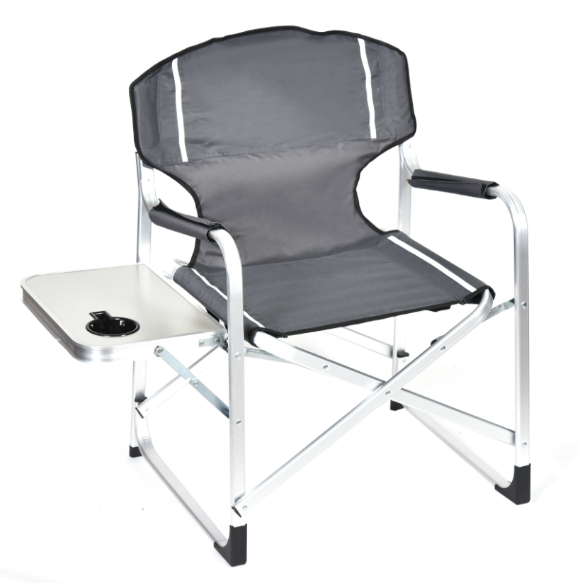 Outdoor Relax Steel Folding Portable Director Chair Set Outdoor Camping Chair With Side Table