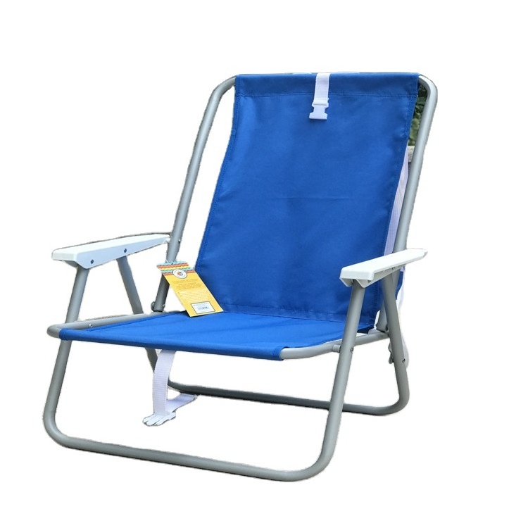 Modern Outdoor Portable Backpack Beach Chair Soft Leisure Recliner with Thickened Steel Pipe Oxford Cloth Foldable for Park Use