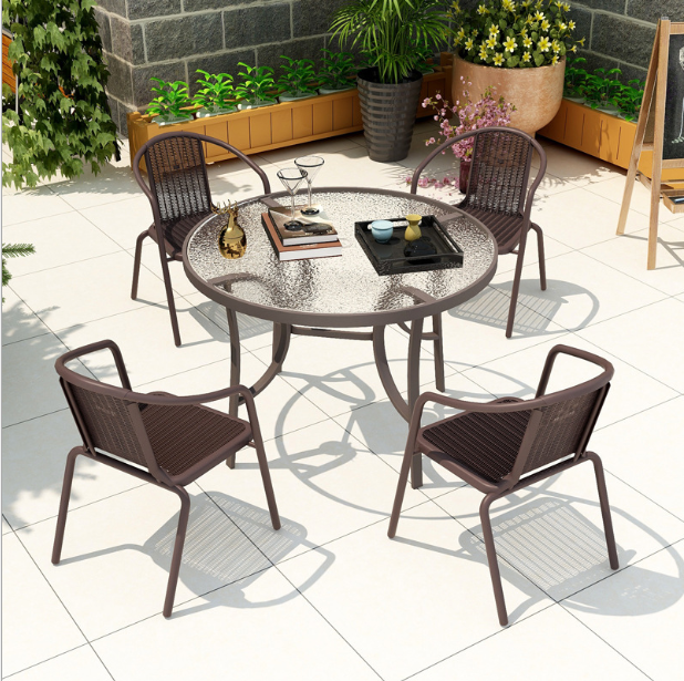 Patio Bistro Set, Weather Resistant Outdoor Furniture Sets with Rust-Proof Steel Frames, Foldable Garden Table and Chairs