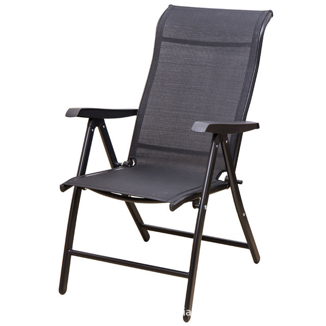 Patio Sling Fabric steel Chair adjustable ,Outdoor Sturdy metal Frame Chair for Garden, Backyard, Porch, All Weatherproof