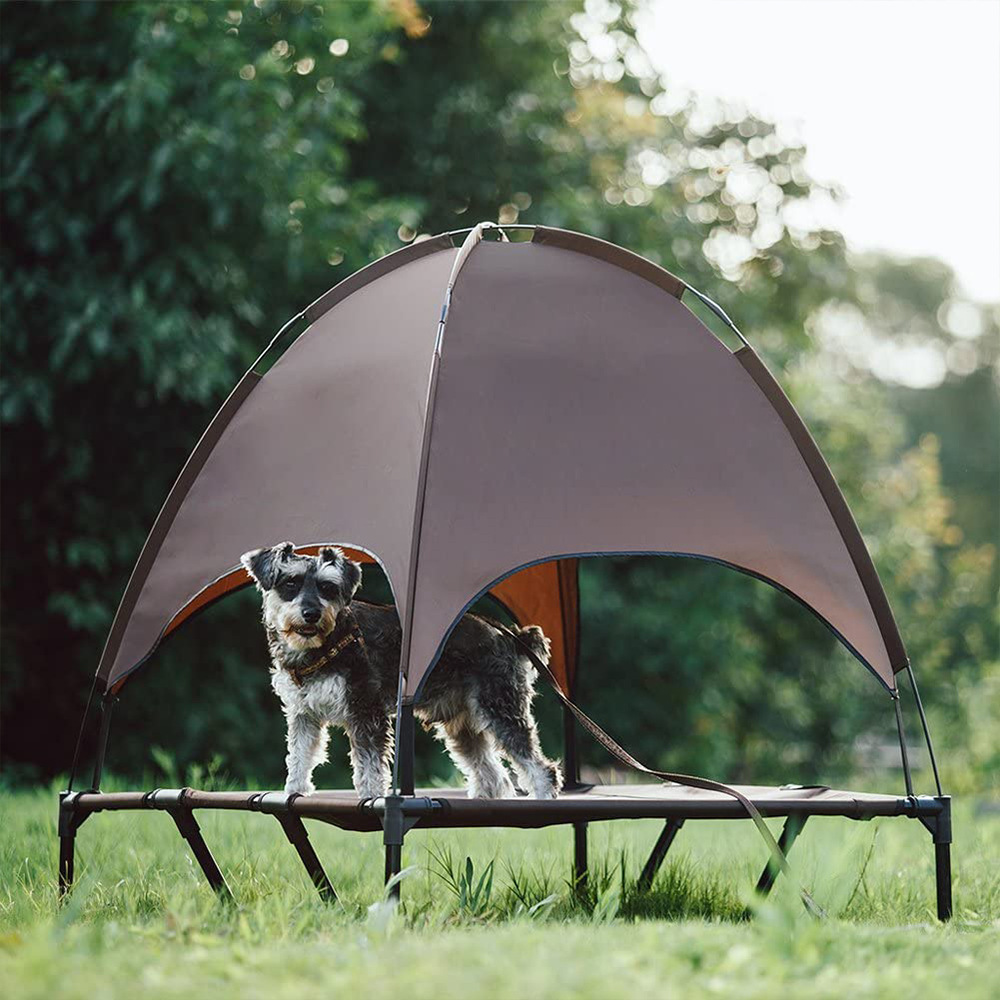 Tent-style elevated dog bed With canopy elevated bed pet outdoor gear shade pet tent dog camp bed cage