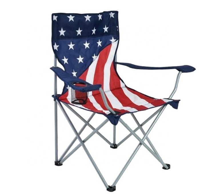 Customized Outdoor Folding Metal Chair Modern Design Beach and Picnic Chair with Easy-to-Carry Bag Basics Camping Furniture