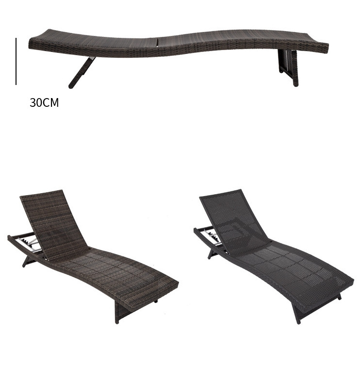 Modern Design Outdoor Rattan Table and Chair Set Leisure Folding Beach and Hotel Courtyard Furniture