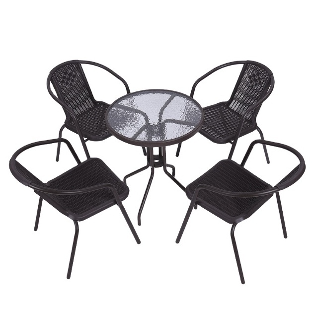 Patio Bistro Set, Weather Resistant Outdoor Furniture Sets with Rust-Proof Steel Frames, Foldable Garden Table and Chairs