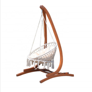 Outdoor/Indoor Hammock wood stand Chair Swing Hanging Chair Rope for Bedroom, Outside Patio, Garden