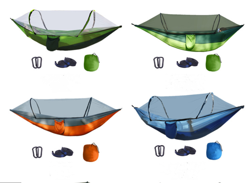 Free standing portable parachute hammock outdoor 2 person camping swings hammocks chair with mosquito net