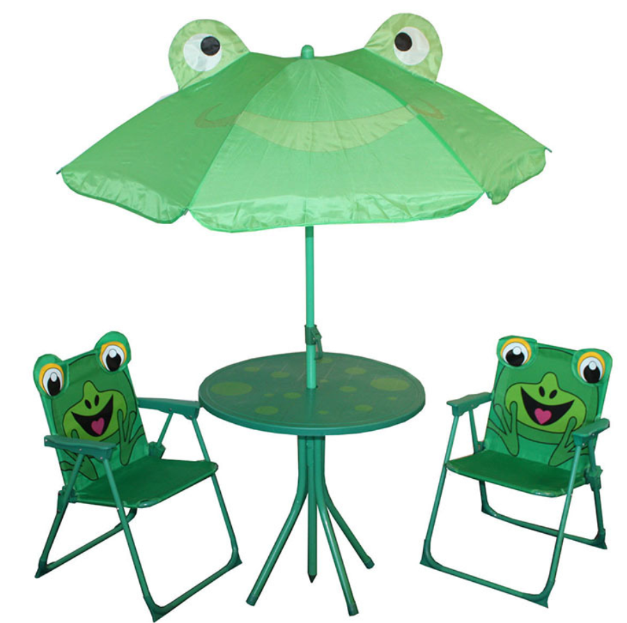 garden four set kid's folding beach chair with armrest umbrella canopy