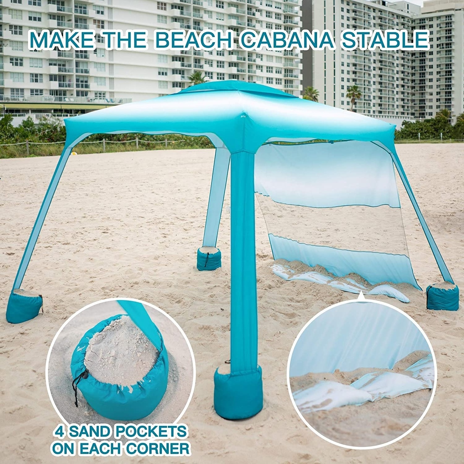 Outdoor Beach Cabana Portable Beach Shad Quick Easy Set Up Beach Umbrella, with Protection Pop Up Canopy