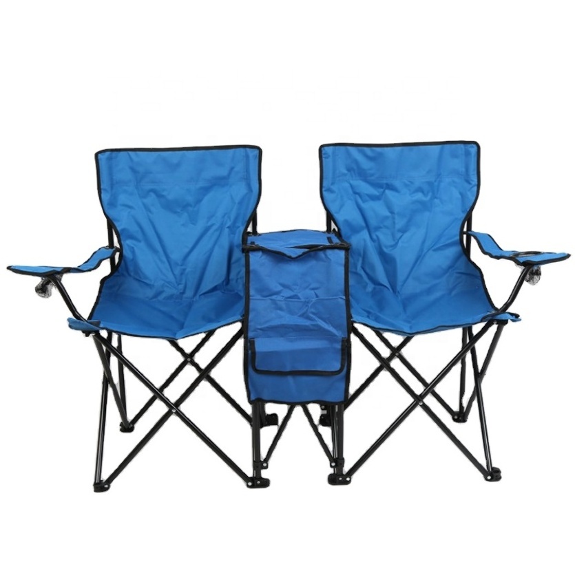 Outdoor Foldable Picnic Beach Camping Double Chair+Umbrella Table Cooler Fishing Fold Up outdoor 2 person chair  set