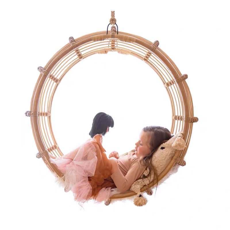 Korean retro swing basket homestay bedroom children's room rattan family hammock rocking chair