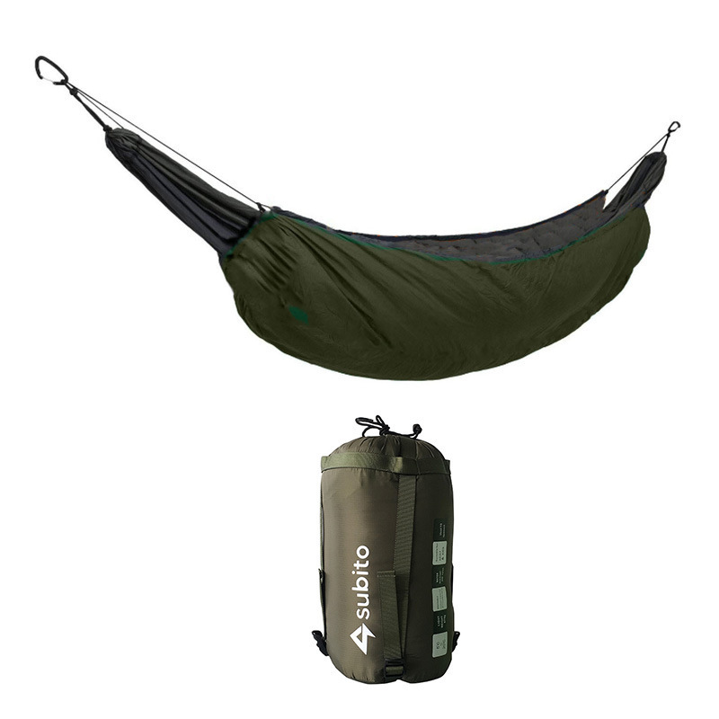 Single Portable Inflatable Nylon Hammock Anti-Rollover Outdoor Camping Hiking Travel Including Mosquito Net Adults Children