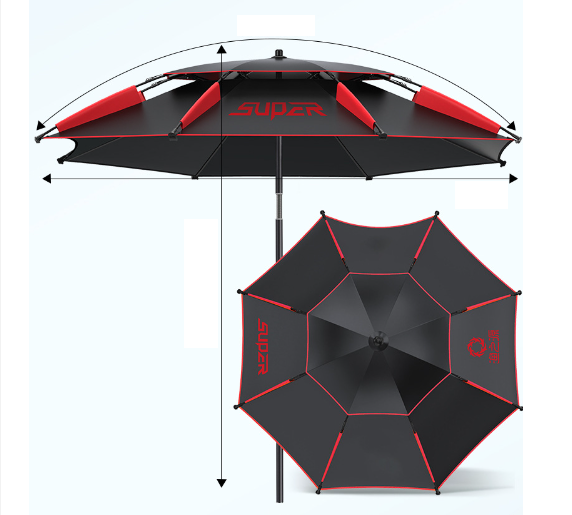 Fishing umbrella 2.4m new double-layer vinyl Source factory wholesale Reinforced universal vinyl rain protection sun protection