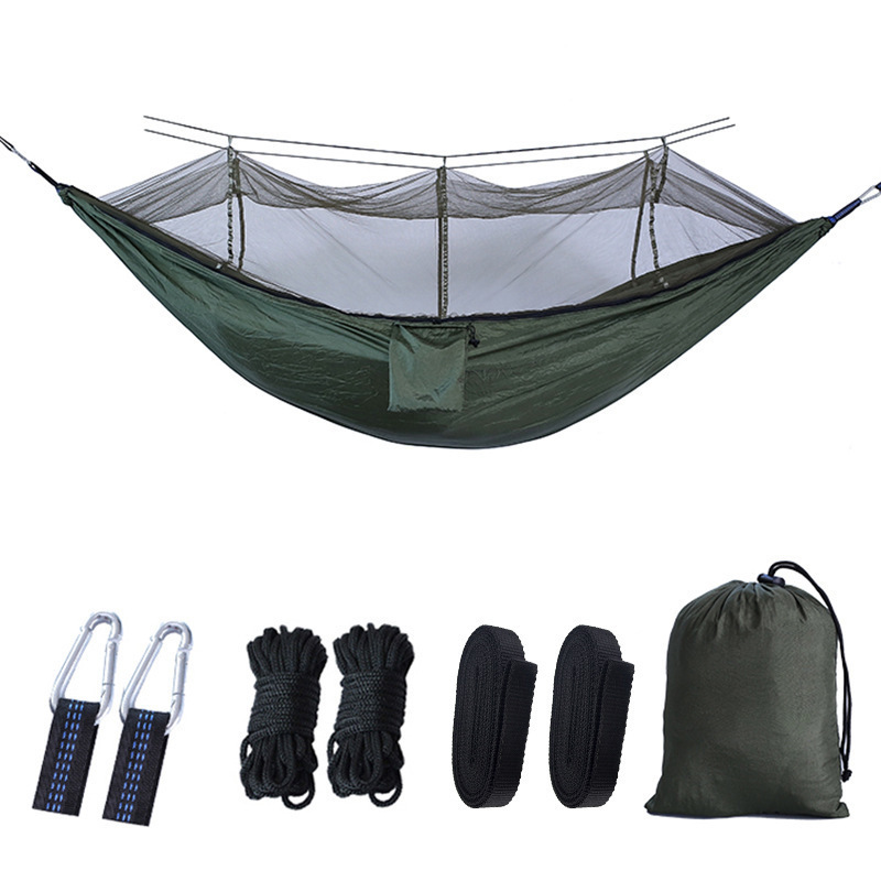 Outdoor Camping Leisure Nylon Mesh Hammock Summer Mosquito-Proof Portable Double Rope Netting for Outdoor Furniture