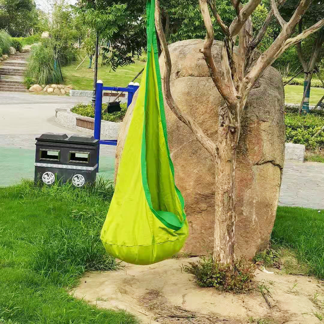 New children cloth bag swing chair all cotton canvas indoor with inflatable cocoon bag hug swing chair hammock