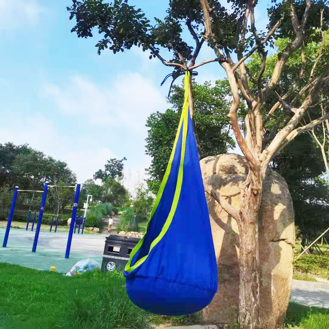 New children cloth bag swing chair all cotton canvas indoor with inflatable cocoon bag hug swing chair hammock