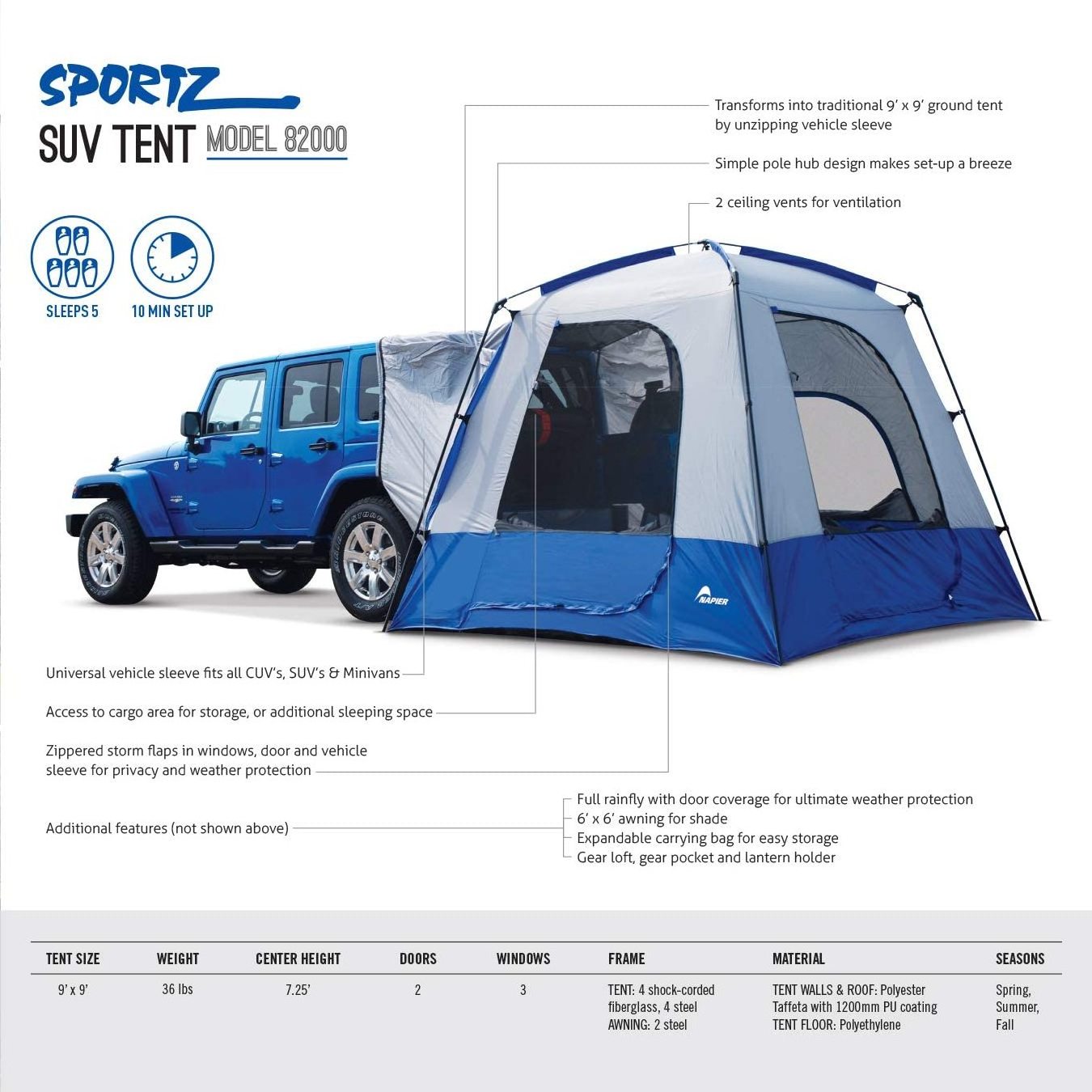 Camping & Hiking trailer tents Outdoors Family-sports SUV Vehicle Mounted Tent ,