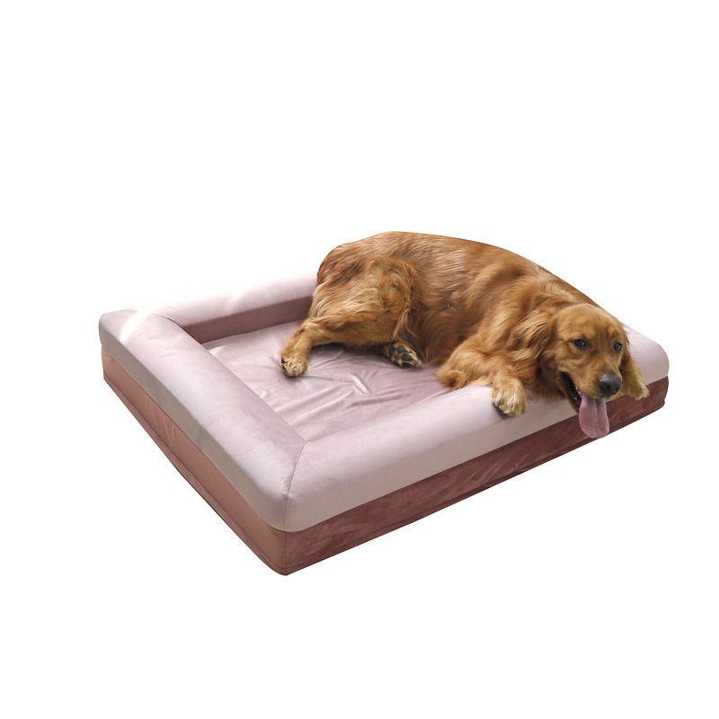 Fashion pink purple rectangle large kennel leather dog bed dog mat