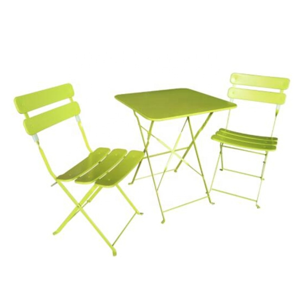 Cheap Garden patio Outdoor furniture Colorful folding outdoor metal mesh bistro/cafe/patio/garden table and chair sets