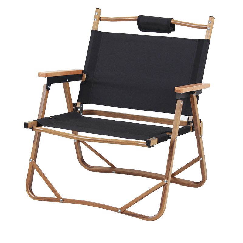 Hot Selling Modern Design Kermit Folding Stool Portable Wood Chair Aluminum Tube Alloy Outdoor Picnics Dining Camping Beach Use