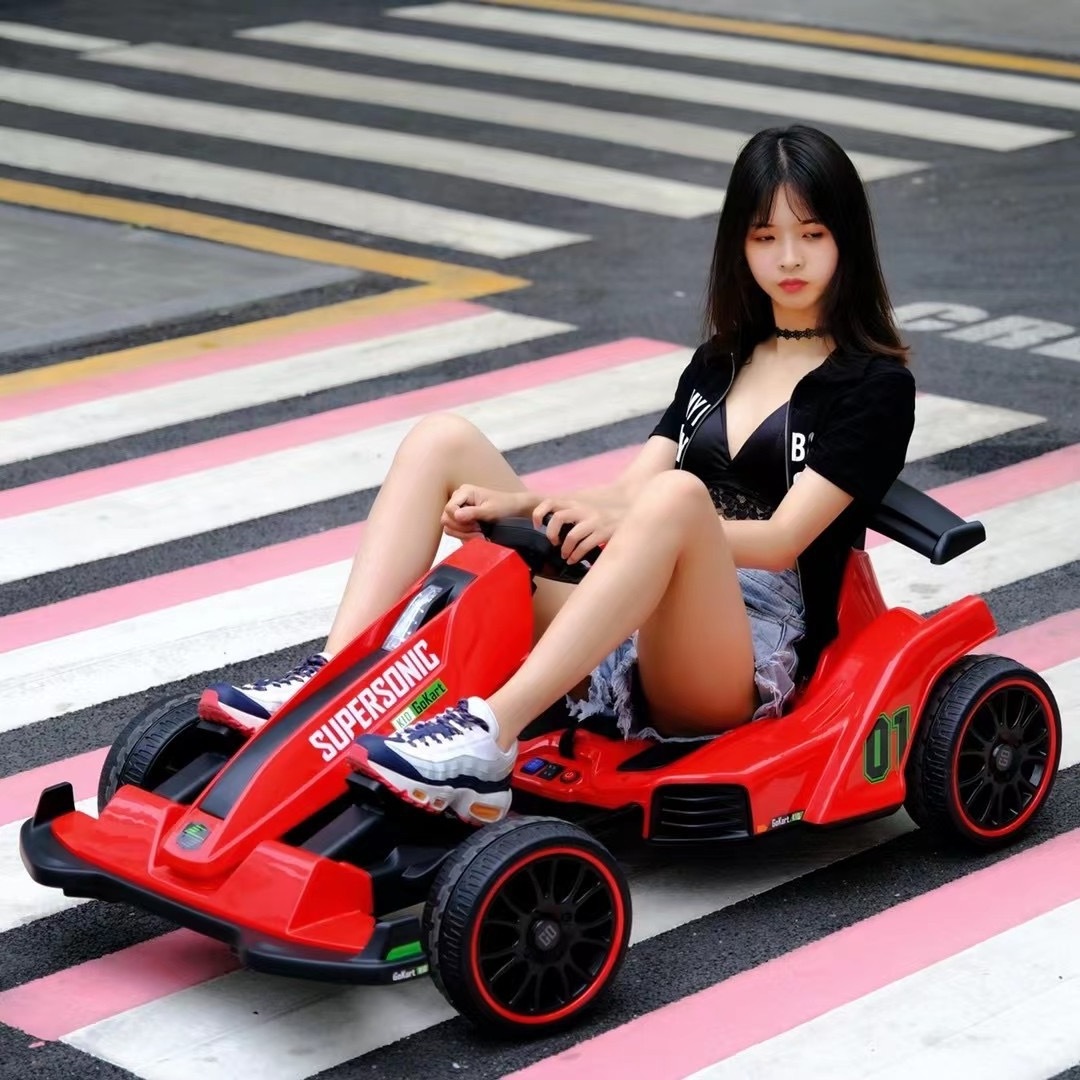 New children's electric kart can sit adults can sit men and women baby remote control drift car charging toy kart